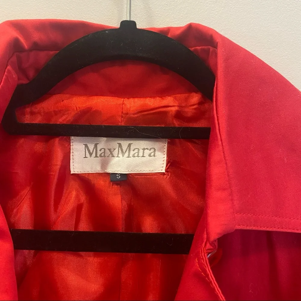 Max Mara Red Trench Coat size small - Picture 3 of 12